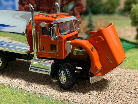 1/64 Milk Truck Quad Axle Kenworth T800 Truck Orange