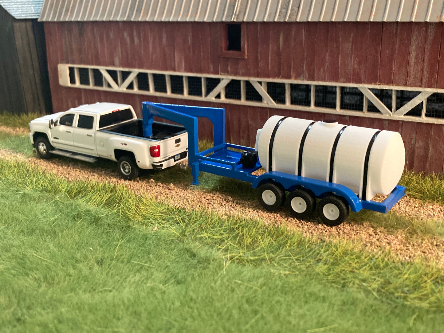 1/64 Gooseneck Liquid Fertilizer Tender Trailer Blue 1,050 Gallons