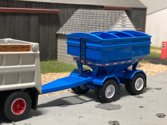 1/64 Skid Pup Grain Trailer Blue