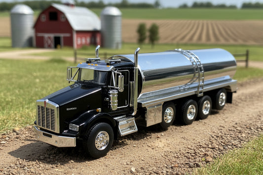 1/64 Milk Truck Quad Axle Kenworth T800 Truck Black
