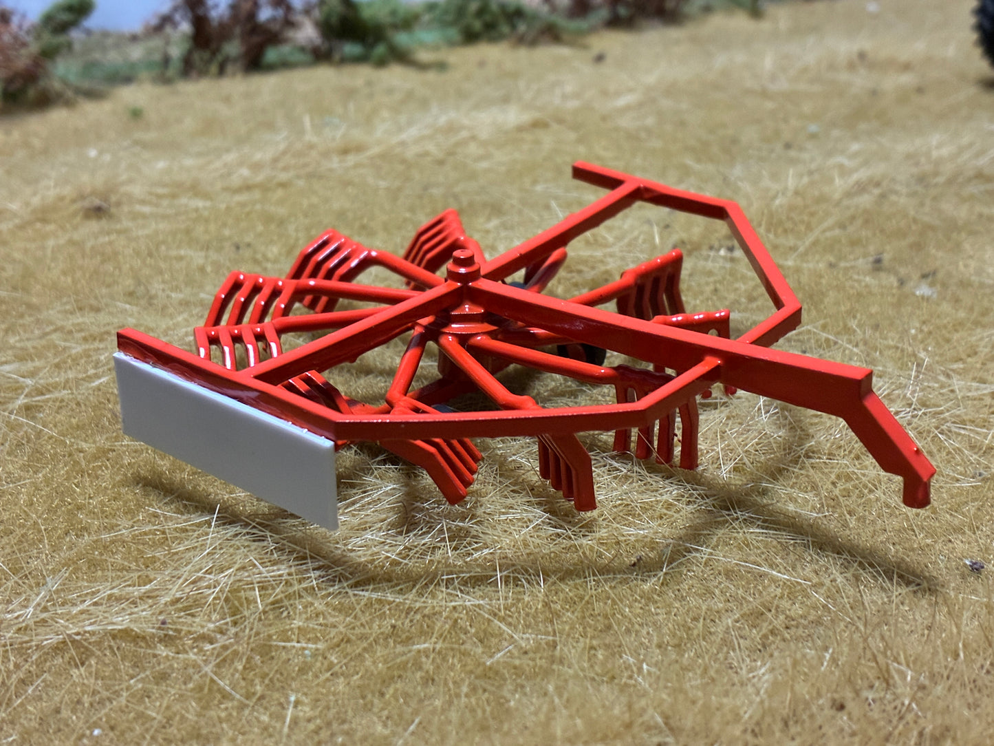 1/64 Hay Rake 12ft Orange Right Hand