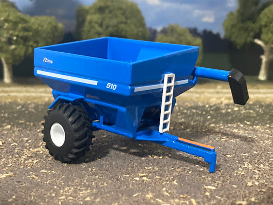 1/64 EZ Trail 510 Grain Cart Blue Tractor Tread Tires